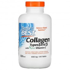 Doctor's Best Collagen Types 1 and 3 with Vitamin C 1,000 mg, 540 Tablets3.53 oz (100g)